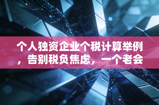 个人独资企业个税计算举例，告别税负焦虑，一个老会计手把手教你算明白账