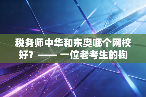 税务师中华和东奥哪个网校好？—— 一位老考生的掏心窝子测评与避坑指南
