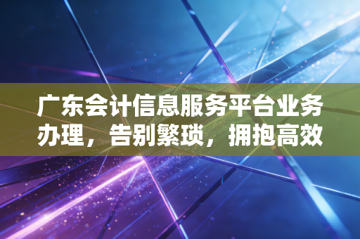 广东会计信息服务平台业务办理，告别繁琐，拥抱高效的会计人必修课