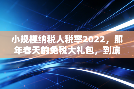 小规模纳税人税率2022，那年春天的免税大礼包，到底救活了多少小微企业？
