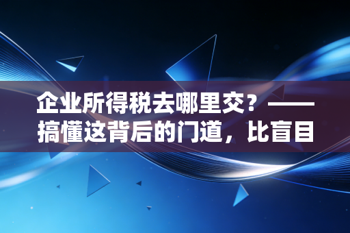 企业所得税去哪里交？——搞懂这背后的门道，比盲目省钱更重要