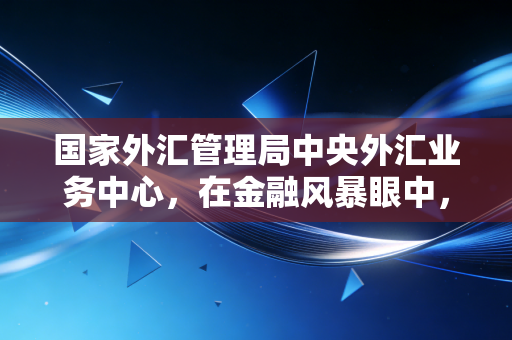 国家外汇管理局中央外汇业务中心，在金融风暴眼中，看懂国家财富的守护逻辑