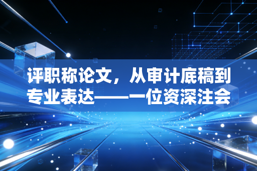 评职称论文，从审计底稿到专业表达——一位资深注会对行业职称评审的深度思考