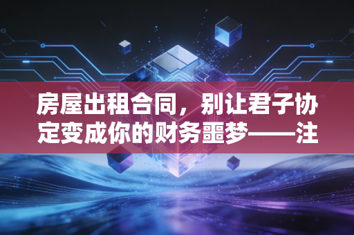 房屋出租合同，别让君子协定变成你的财务噩梦——注会视角下的避坑指南