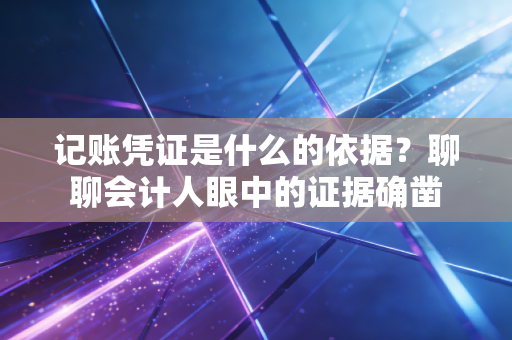 记账凭证是什么的依据？聊聊会计人眼中的证据确凿