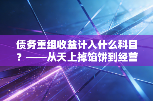 债务重组收益计入什么科目？——从天上掉馅饼到经营性成果的会计逻辑演变