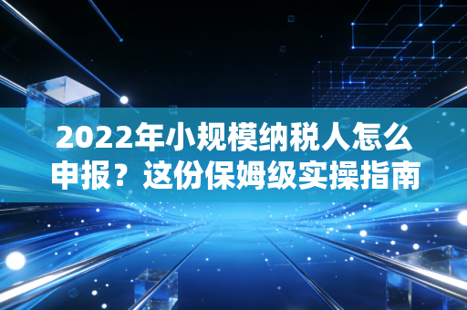2022年小规模纳税人怎么申报？这份保姆级实操指南请收好，别再多交冤枉税了！