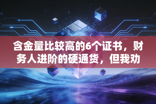 含金量比较高的6个证书，财务人进阶的硬通货，但我劝你先看懂这一篇