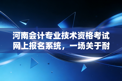 河南会计专业技术资格考试网上报名系统，一场关于耐心与细节的数字战役