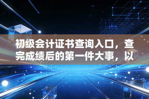 初级会计证书查询入口，查完成绩后的第一件大事，以及这张证书到底能给你带来什么