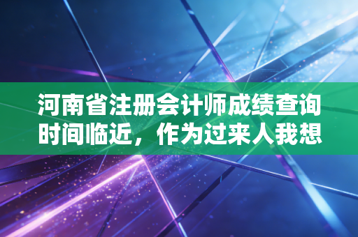 河南省注册会计师成绩查询时间临近，作为过来人我想和大家聊聊心里话