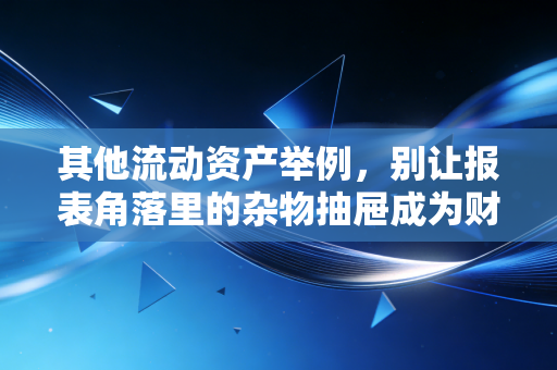 其他流动资产举例,别让报表角落里的杂物抽屉成为财务造假的温床