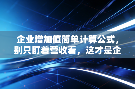 企业增加值简单计算公式,别只盯着营收看,这才是企业真正的造血能力