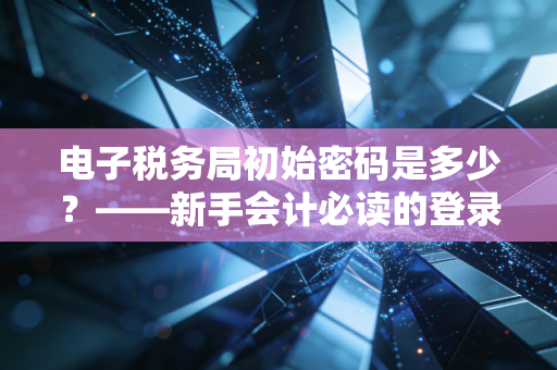 电子税务局初始密码是多少？——新手会计必读的登录指南与金税四期下的合规生存之道