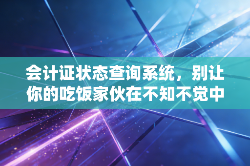 会计证状态查询系统，别让你的吃饭家伙在不知不觉中失效