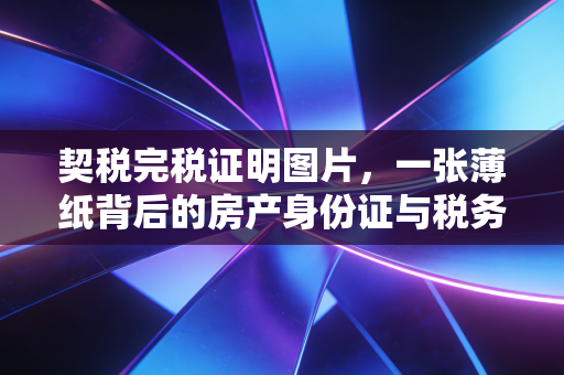 契税完税证明图片,一张薄纸背后的房产身份证与税务智慧
