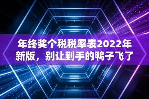 年终奖个税税率表2022年新版，别让到手的鸭子飞了，深度解析年终奖那些事儿
