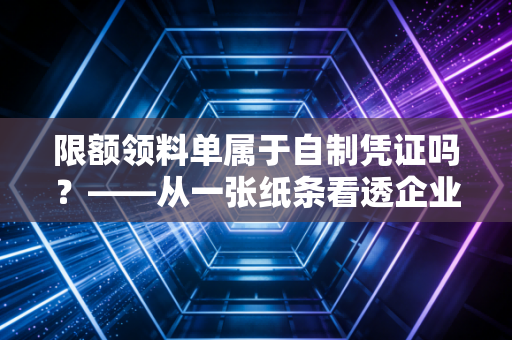 限额领料单属于自制凭证吗?——从一张纸条看透企业内控的底层逻辑
