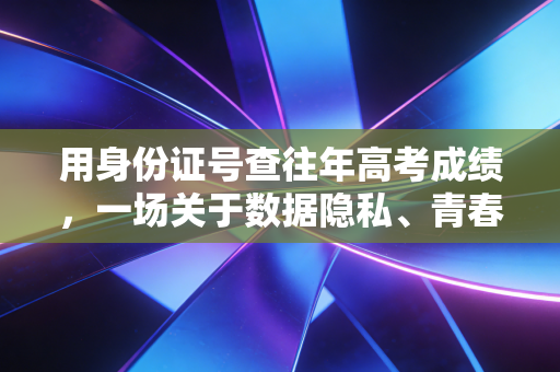 用身份证号查往年高考成绩，一场关于数据隐私、青春复盘与职业轨迹的深度对话