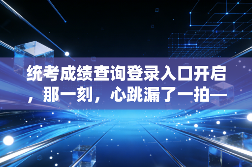 统考成绩查询登录入口开启，那一刻，心跳漏了一拍——致所有在CPA征途上孤独奔跑的勇士