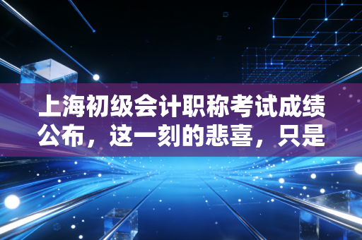 上海初级会计职称考试成绩公布，这一刻的悲喜，只是漫长会计路的起点