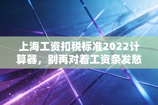 上海工资扣税标准2022计算器，别再对着工资条发愁，带你算清每一分钱