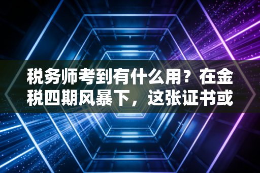 税务师考到有什么用？在金税四期风暴下，这张证书或许是你职业生涯最硬的防弹衣