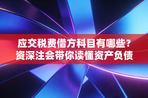 应交税费借方科目有哪些?资深注会带你读懂资产负债表里的税务密码