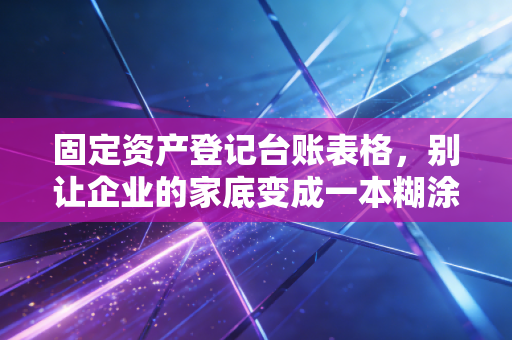 固定资产登记台账表格，别让企业的家底变成一本糊涂账