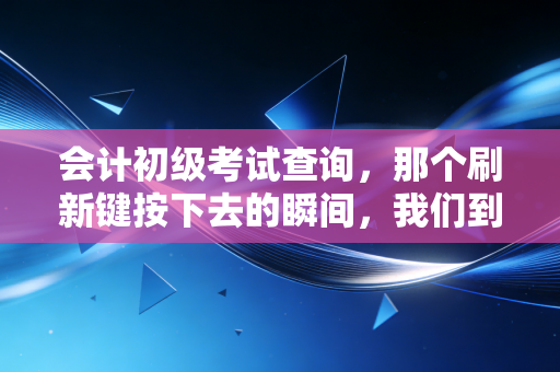 会计初级考试查询，那个刷新键按下去的瞬间，我们到底在期待什么？