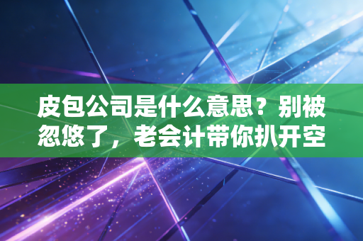 皮包公司是什么意思?别被忽悠了,老会计带你扒开空壳公司的底裤