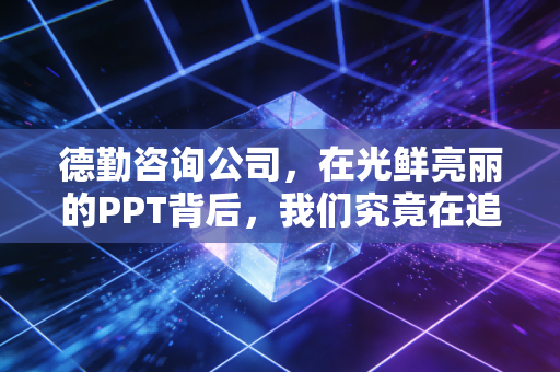 德勤咨询公司,在光鲜亮丽的PPT背后,我们究竟在追逐什么?