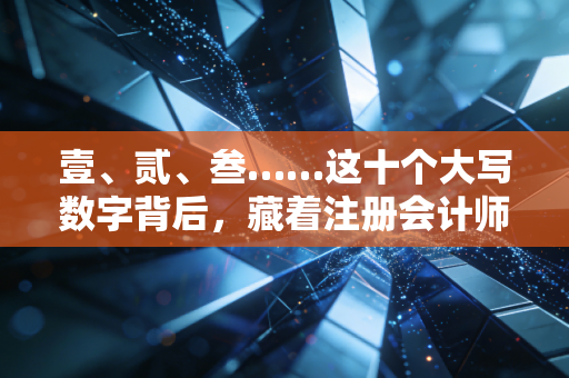 壹、贰、叁……这十个大写数字背后，藏着注册会计师的生死线