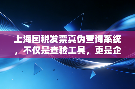 上海国税发票真伪查询系统，不仅是查验工具，更是企业风控的第一道防线