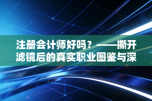 注册会计师好吗？——撕开滤镜后的真实职业图鉴与深度思考