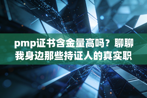 pmp证书含金量高吗？聊聊我身边那些持证人的真实职场故事
