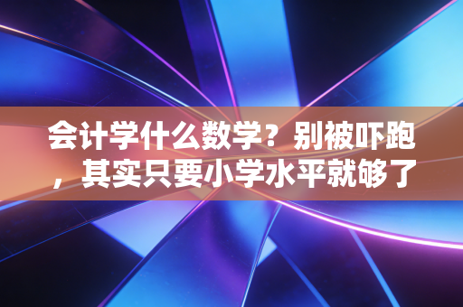 会计学什么数学?别被吓跑,其实只要小学水平就够了