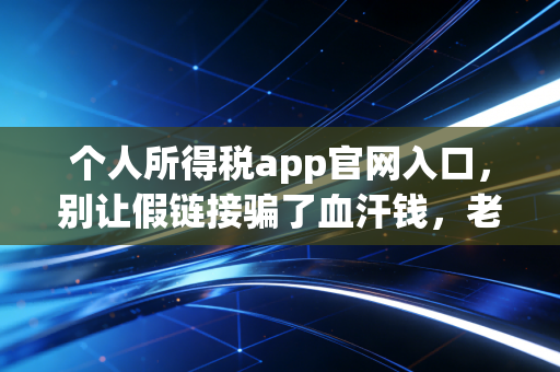 个人所得税app官网入口，别让假链接骗了血汗钱，老会计带你深挖个税APP里的省钱秘密