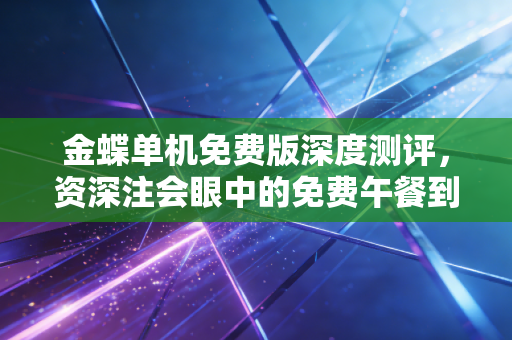 金蝶单机免费版深度测评,资深注会眼中的免费午餐到底值不值得吃?