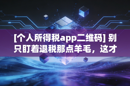 [个人所得税app二维码] 别只盯着退税那点羊毛，这才是你财富管理的第一道防线
