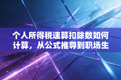 个人所得税速算扣除数如何计算，从公式推导到职场生存法则的深度剖析