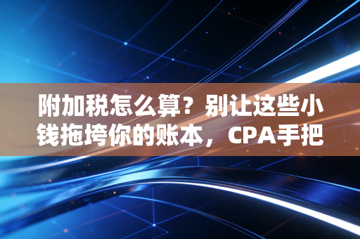 附加税怎么算？别让这些小钱拖垮你的账本，CPA手把手教你避坑