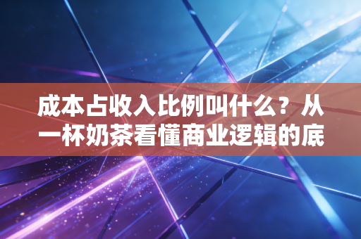 成本占收入比例叫什么？从一杯奶茶看懂商业逻辑的底层密码