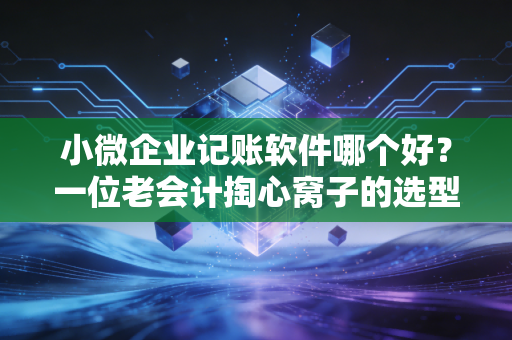 小微企业记账软件哪个好？一位老会计掏心窝子的选型建议与避坑指南