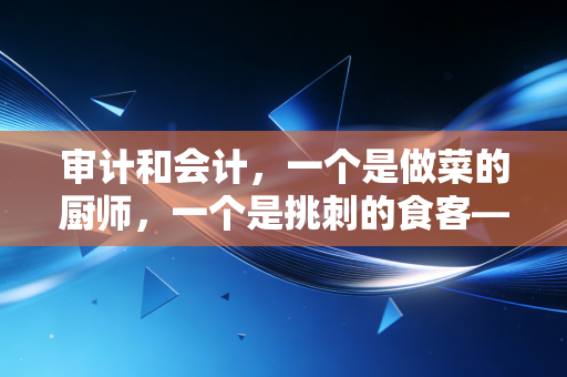 审计和会计,一个是做菜的厨师,一个是挑刺的食客——聊聊CPA眼中的相爱相杀