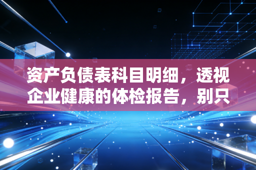 资产负债表科目明细，透视企业健康的体检报告，别只看数字要看故事