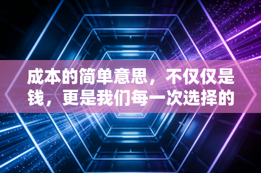 成本的简单意思，不仅仅是钱，更是我们每一次选择的代价