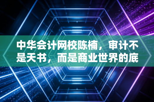 中华会计网校陈楠，审计不是天书，而是商业世界的底层逻辑——致每一位在CPA备考路上挣扎的你