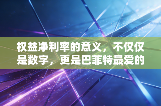 权益净利率的意义,不仅仅是数字,更是巴菲特最爱的试金石