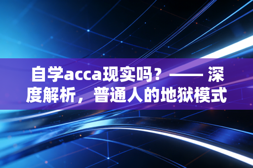 自学acca现实吗？—— 深度解析，普通人的地狱模式通关实录与生存指南